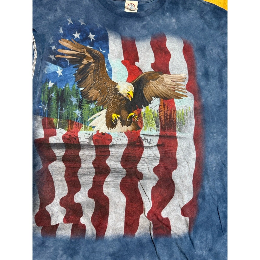 Vintage 90s Bald Eagle American Flag T Shirt 3XL Delta Pro Weight Tie Dye USA